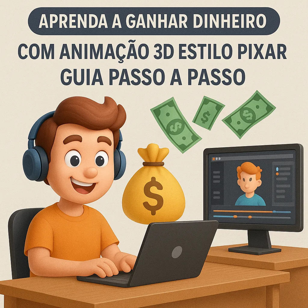 Aprenda a Ganhar Dinheiro com Animação 3D Estilo Pixar Guia Passo a Passo