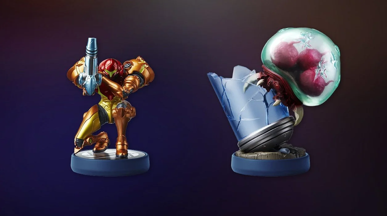 O pacote com Samus Aran e um Metroid que esgotou rapidamente nas lojas