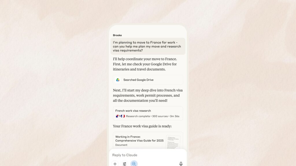 Claude Inicia Pesquisa Online no Google Workspace via Dispositivos Móveis com a Função Research