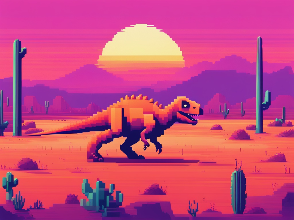 Descubra o T-Rex Game, o icônico jogo do dinossauro que transforma a frustração da falta de internet em diversão. Domine os desafios e melhore suas habilidades!