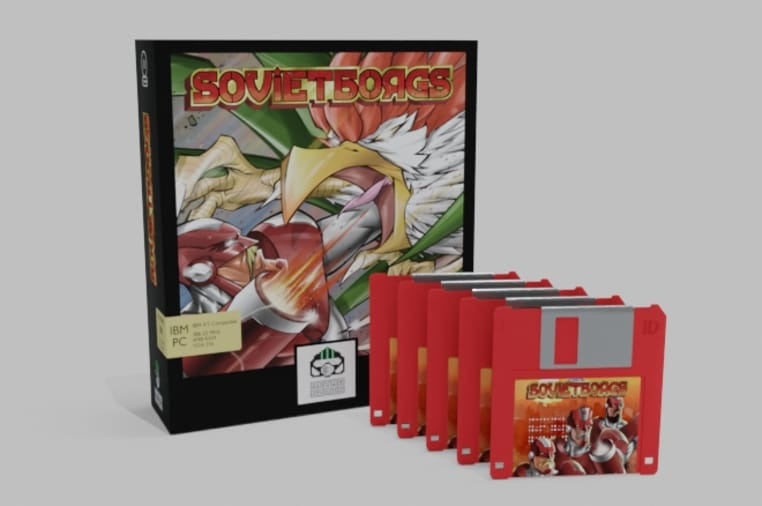 Novo lançamento "Sovietborgs" para MS-DOS, NeoGeo e Mega Drive em financiamento coletivo, versão em disquete disponível