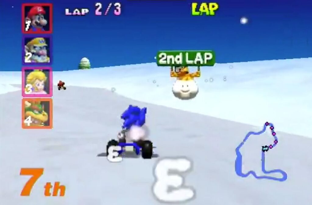 Mario Kart 64 é executado no SEGA Dreamcast com Sonic
