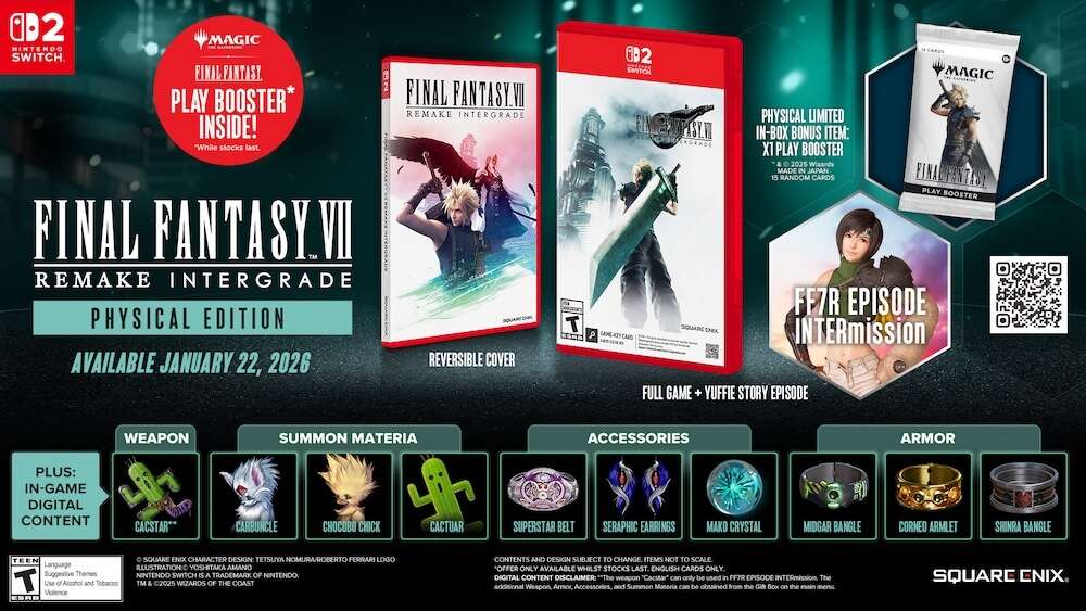 Final Fantasy 7 Remake: Cartas de Magic Chegam ao Switch 2!